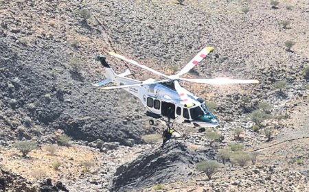 ഹത്ത മലമുകളിൽ കുടുങ്ങിയ അഞ്ചുപേരെ ദുബൈ പോലീസ് രക്ഷപ്പെടുത്തി.