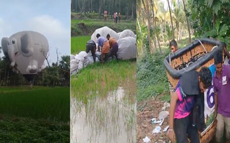 ഇന്ധനം തീർന്ന ഭീമൻ ബലൂൺ പാലക്കാട് ഇടിച്ചിറക്കി.