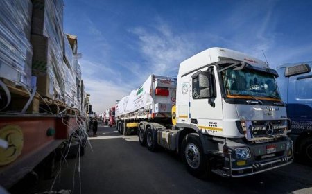 ഗസ്സയിലേക്ക് യു എ ഇ യുടെ രണ്ട് സഹായ വാഹന വ്യൂഹം കൂടി.