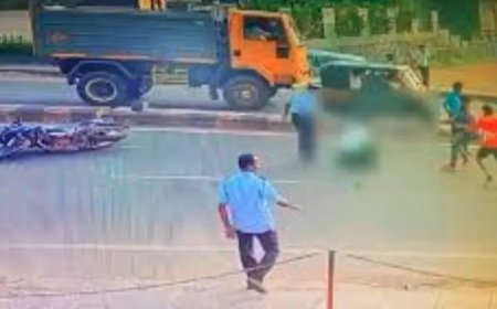 ബൈക്കിന്റെ ചങ്ങലയിൽ സാരി കുടുങ്ങി വീണ സ്ത്രീ മരിച്ചു.