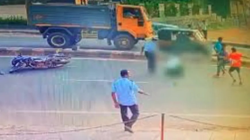 ബൈക്കിന്റെ ചങ്ങലയിൽ സാരി കുടുങ്ങി വീണ സ്ത്രീ മരിച്ചു.