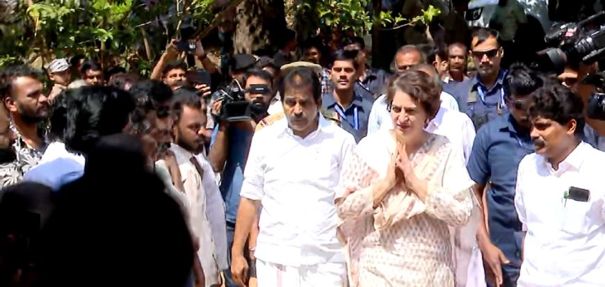 കടുവയുടെ ആക്രമണത്തിൽ കൊല്ലപ്പെട്ട രാധയുടെ വീട്ടിലെത്തി വയനാട് എംപി പ്രിയങ്കാ ഗാന്ധി.