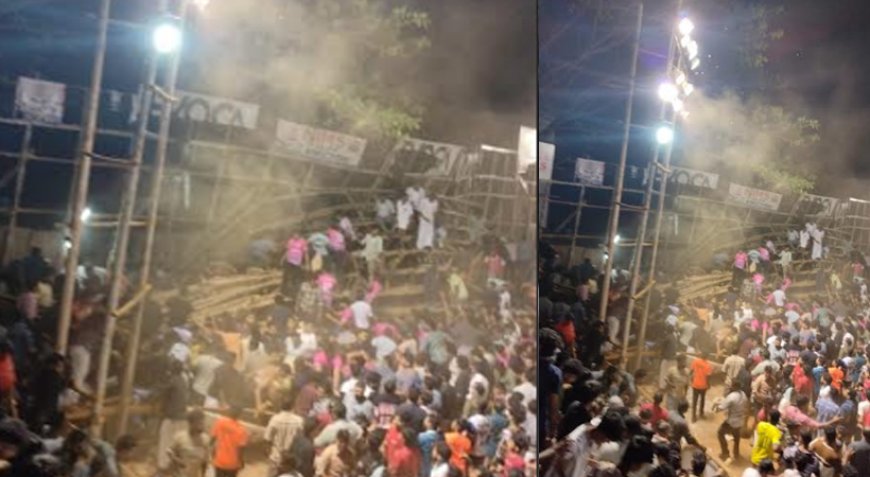 പട്ടാമ്പിയിൽ ഫുഡ്ബാൾ മത്സരത്തിന്നിടെ ഗ്യാലറി തകർന്നു വീണു.