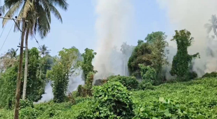 കണ്ണൂര്‍ ജില്ലാ അതിര്‍ത്തിയിലെ വാഴമലയില്‍ വന്‍ തീപിടുത്തം. 50 ഏക്കറോളം കൃഷി ഭൂമി കത്തിനശിച്ചു.