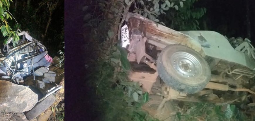 ജീപ്പ് നിയന്ത്രണം വിട്ട് കൊക്കയിലേക്ക് മറിഞ്ഞ് ദമ്പതികൾ ഉൾപ്പെടെ മൂന്നുപേർ മരിച്ചു.