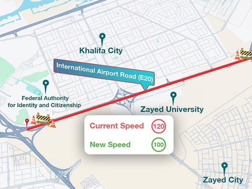 അബുദാബിയിലെ രണ്ട് പ്രധാന ഹൈവേകളിൽ പുതിയ വേഗപരിധി പ്രഖ്യാപിച്ചു.