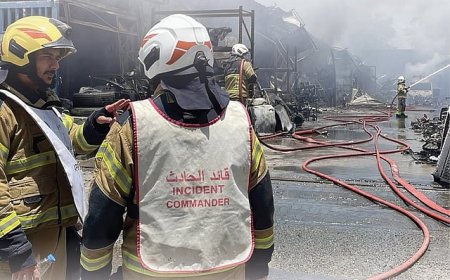 ഷാർജയിൽ കാർ സ്പെയർ പാർട്സ് ഗോഡൗണിൽ തീപിടുത്തം.