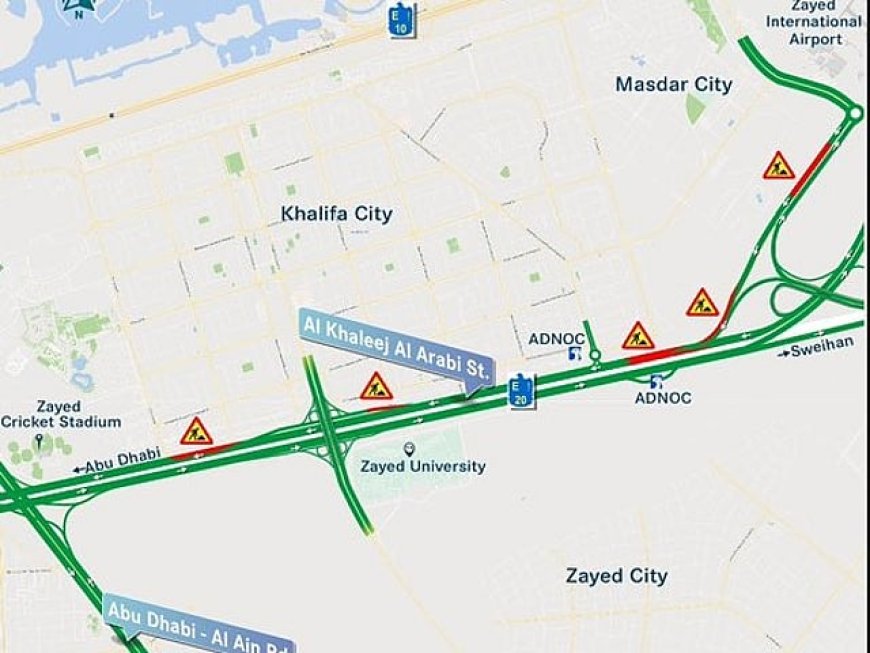 അബുദാബി- അൽ ഐൻ റോഡ്; ഗതാഗത നിയന്ത്രണം പ്രഖ്യാപിച്ചു.