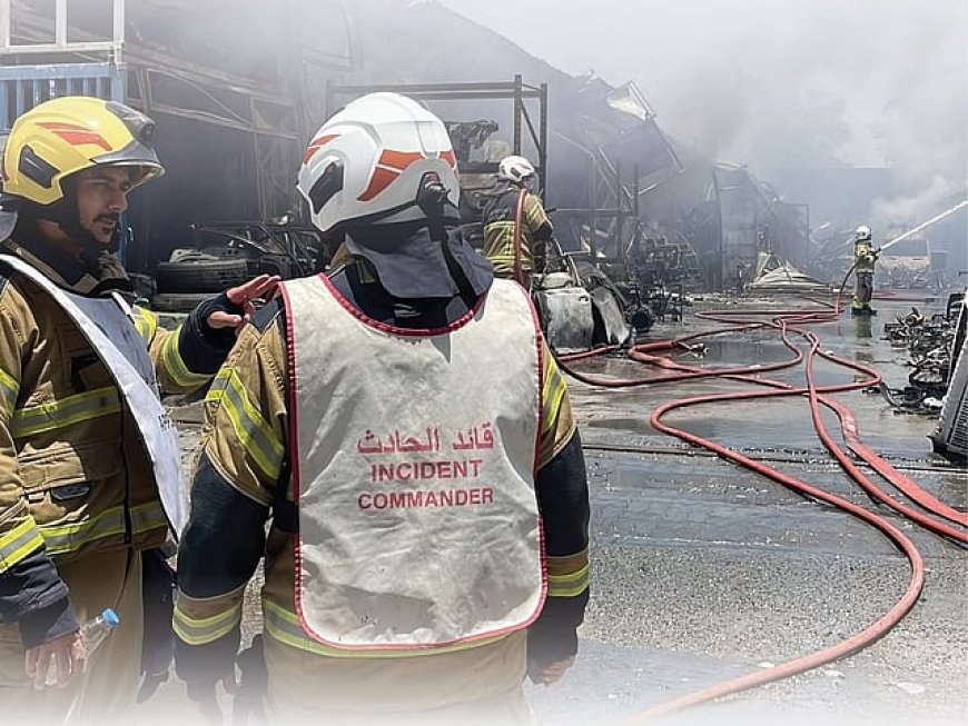 ഷാർജയിൽ കാർ സ്പെയർ പാർട്സ് ഗോഡൗണിൽ തീപിടുത്തം.