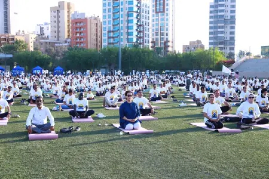 കുവൈറ്റിലെ ഇന്ത്യൻ എംബസിയിൽ യോഗദിനം ആഘോഷിച്ചു.