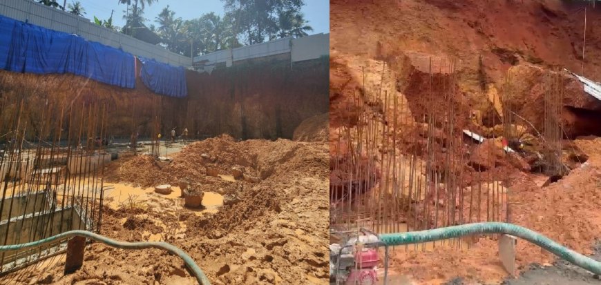 കോഴിക്കോട് ബൈപ്പാസിൽ മണ്ണിടിഞ്ഞ് അപകടം; ഒരാൾ മണ്ണിനടിയിൽ.