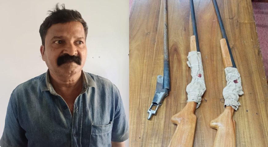 രാജപുരത്ത് നാടൻ തോക്ക് നിർമ്മാണത്തിനിടെ ഒരാൾ പിടിയിൽ.