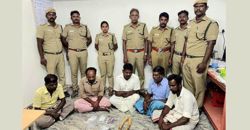 ആനക്കൊമ്പുമായി അഞ്ചു പേർ അറസ്റ്റിൽ.