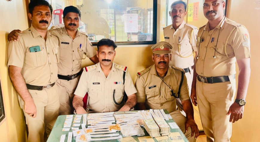 മഞ്ചേശ്വരം ചെക്ക്പോസ്റ്റിൽ രേഖകളില്ലാത്ത സ്വർണ്ണവും, പണവും പിടികൂടി.