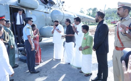 രാഷ്ട്രപതി ദ്രൗപദി മുര്‍മു പ്രമാടത്തെത്തി; സ്വീകരിച്ച് മന്ത്രി വി എൻ വാസവൻ.