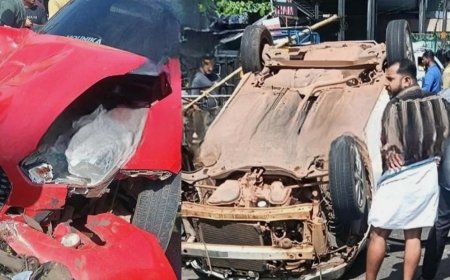 കാഞ്ഞങ്ങാട് കാറപകടം; അഞ്ച് പേർക്ക് പരിക്ക്.