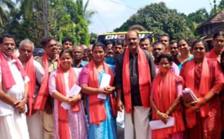 മടിക്കൈ ഗ്രാമപഞ്ചായത്തിൽ ഇടതു സ്ഥാനാർത്ഥികൾ പത്രിക സമർപ്പിച്ചു.