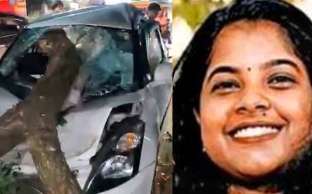 ലോറി തട്ടി പൊട്ടിവീണ മരക്കൊമ്പ് കാറിനുള്ളിൽ തുളച്ചുകയറി യുവതിക്ക് ദാരുണാന്ത്യം.