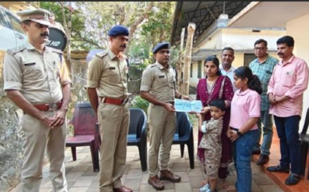 വാഹനാപകടത്തിൽ മരണപ്പെട്ട പോലീസ് ഉദ്യോഗസ്ഥൻ സജീഷിന്റെ കുടുംബത്തിന്ന് സഹായം നൽകി.