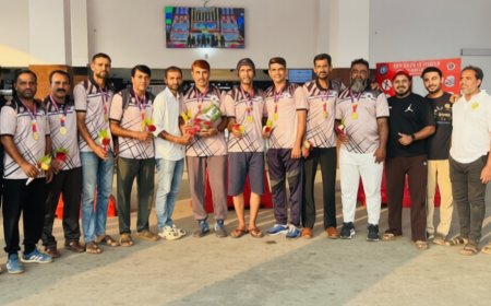 നാഷണൽ മാസ്റ്റേഴ്സ് ഗെയിംസ്; കേരള വോളിബോൾ ടീമിന് സ്വീകരണം നൽകി