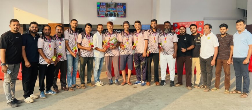 നാഷണൽ മാസ്റ്റേഴ്സ് ഗെയിംസ്; കേരള വോളിബോൾ ടീമിന് സ്വീകരണം നൽകി