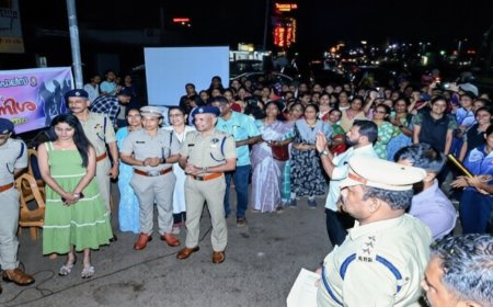 "നിർഭയ നിശ"കാഞ്ഞങ്ങാട് രാത്രികാല നടത്തം സംഘടിപ്പിച്ചു