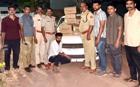 മാരുതി സ്വിഫ്റ്റ് കാറിൽ കടത്തുകയായിരുന്ന 103.68 ലിറ്റർ കർണാടക-ഗോവൻ നിർമ്മിത മദ്യവുമായി യുവാവിനെ എക്സൈസ് അറസ്റ്റ് ചെയ്തു.