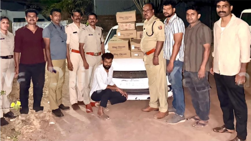 മാരുതി സ്വിഫ്റ്റ് കാറിൽ കടത്തുകയായിരുന്ന 103.68 ലിറ്റർ കർണാടക-ഗോവൻ നിർമ്മിത മദ്യവുമായി യുവാവിനെ എക്സൈസ് അറസ്റ്റ് ചെയ്തു.