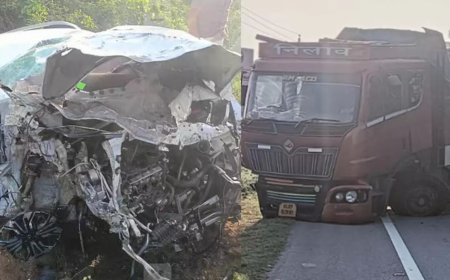 ഗുണ്ടൽപേട്ടിൽ കാറും ലോറിയും കൂട്ടിയിടിച്ച് കുട്ടിയടക്കം  മൂന്ന് കണ്ണൂർ സ്വദേശികൾ മരിച്ചു; നാലുപേർക്ക് പരിക്ക്
