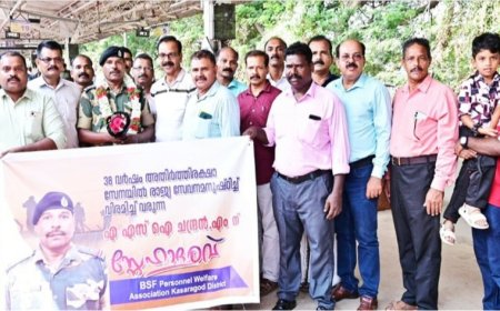 സർവ്വീസിൽ നിന്നും വിരമിച്ച സൈനികന് സ്വീകരണം നൽകി