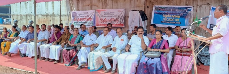 നിയുക്ത എം എൽ എ ഗോവിന്ദൻ പള്ളിക്കാപ്പിലിന്റെ ആദ്യ പൊതു പരിപാടി ആകാശപാത സമരപ്പന്തലിൽ