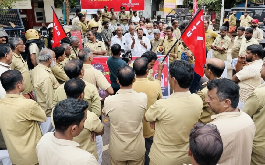 ഇന്ധനവില വര്‍ധനവ്; ഓട്ടോ തൊഴിലാളി യൂണിയന്‍ കാഞ്ഞങ്ങാട് ഹെഡ് പോസ്റ്റോഫീസിലേക്ക് പ്രതിഷേധ മാര്‍ച്ച് നടത്തി