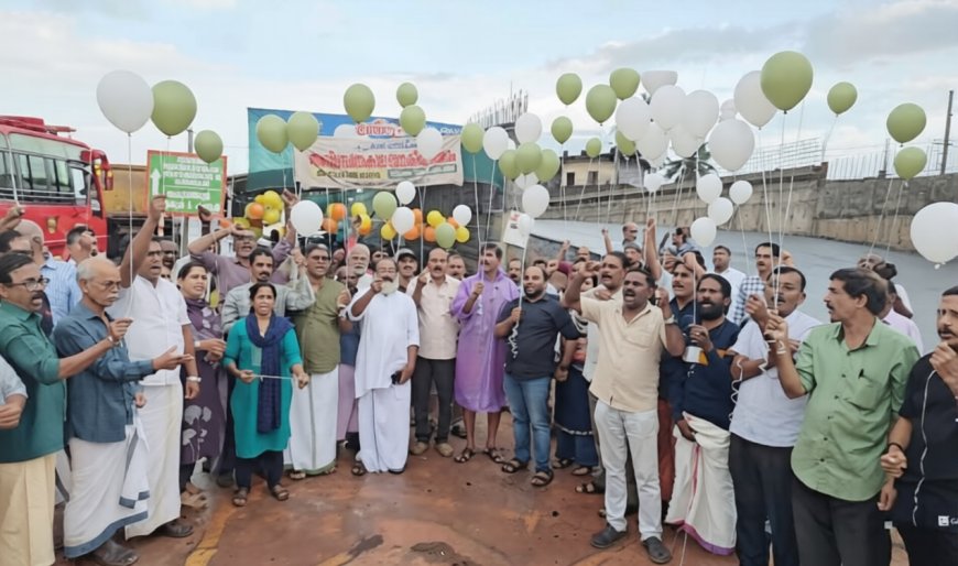 നീലേശ്വരം ആകാശപാത; വേറിട്ട പ്രതിഷേധവുമായി സമരസമിതി