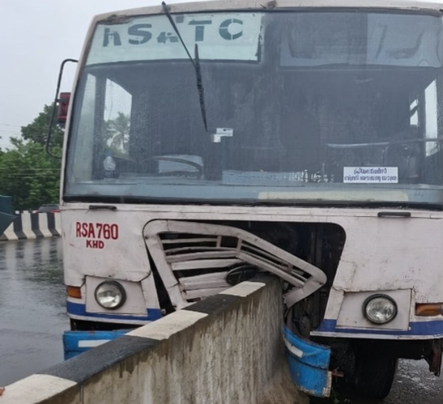 പടന്നക്കാട് ദേശീയപാതയിൽ കെഎസ്ആർടിസി ബസ് ഡിവൈഡറിൽ ഇടിച്ചു; നിരവധി പേർക്ക് പരിക്ക്