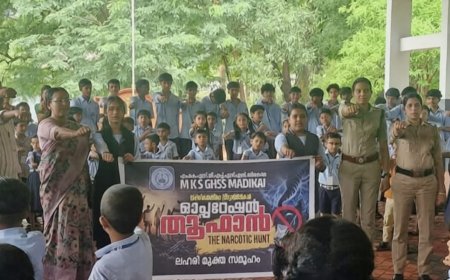 ഓപ്പറേഷൻ തൂഫാൻ: എം.കെ.എസ്.ജി.എച്ച്.എസ്.എസ് മടിക്കൈയിൽ ലഹരി വിരുദ്ധ ബോധവൽക്കരണ പരിപാടി സംഘടിപ്പിച്ചു