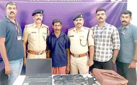 ഏറനാട് എക്സ്പ്രസിൽ കാസർകോട്ടെ വിദ്യാർത്ഥിയുടെ ലാപ്ടോപ്പ് അടങ്ങിയ ബാഗ് മോഷ്ടിച്ച പ്രതി പിടിയിൽ