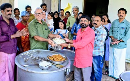 പിറന്നാൾ ദിനത്തിൽ പൂത്തക്കാൽ സ്കൂളിലെ മുഴുവൻ കുട്ടികൾക്കും ബിരിയാണി നൽകി കുടുംബം