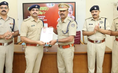 ഒളിവിൽ കഴിഞ്ഞ പ്രതികളെ കണ്ടെത്തി; എഎസ്ഐ കെ. ജയരാജന് ജില്ലാ പോലീസ് മേധാവിയുടെ ആദരം