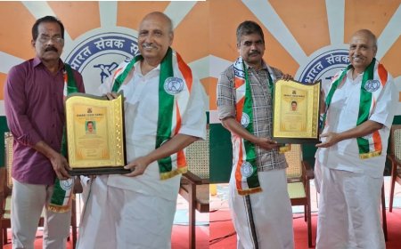 കരിന്തളം സുകുമാരനും ടി.കെ. പ്രഭാകരനും ഭാരത് സേവക് സമാജ് ദേശീയ പുരസ്‌കാരം