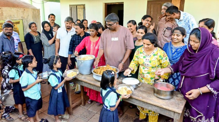 കൂട്ടായ്മയുടെ രുചിമേളവുമായി പൂത്തക്കാൽ സ്കൂൾ; ഉച്ചഭക്ഷണത്തിൽ കുഴിമന്തിയും ബിരിയാണിയും